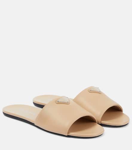 Prada Logo leather slides - Prada - Modalova