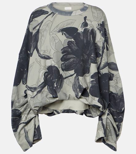 Floral cotton jersey sweatshirt - Dries Van Noten - Modalova