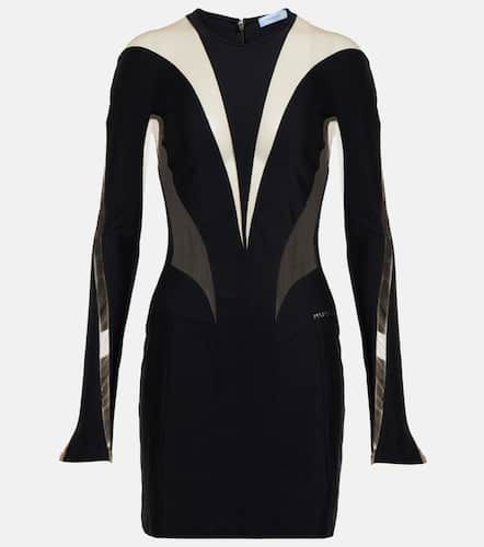 Vestido corto con paneles de tul - Mugler - Modalova