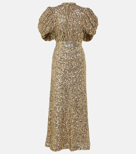 Sequined puff-sleeve midi dress - Rotate - Modalova