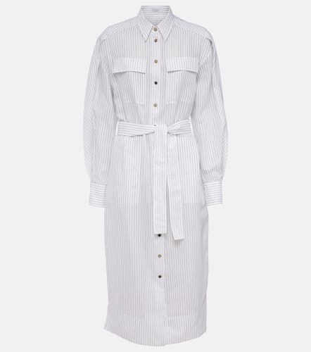 Striped cotton and silk-blend shirt dress - Brunello Cucinelli - Modalova