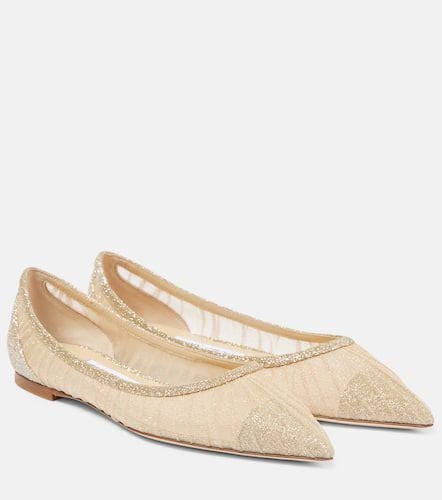 Love glitter tulle ballet flats - Jimmy Choo - Modalova