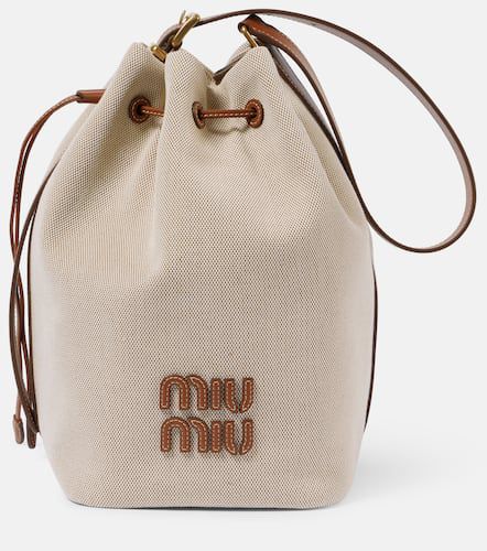 Miu Miu Secchiello con pelle e logo - Miu Miu - Modalova