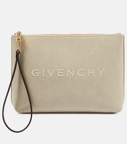 Logo embroidered canvas pouch - Givenchy - Modalova