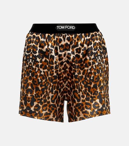 Short en soie mélangée à motif léopard - Tom Ford - Modalova