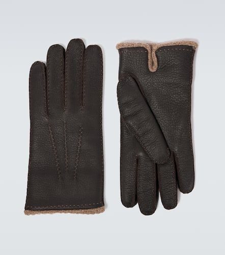 Guantes de piel con cachemir - Thom Sweeney - Modalova