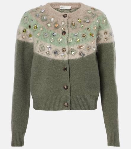 Embellished Fair Isle wool-blend cardigan - Tory Burch - Modalova