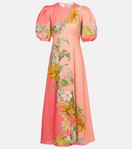 Alémais Vestido largo Anika de lino floral - Alemais - Modalova