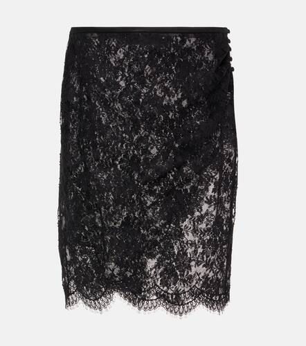 Sheer cotton-blend lace wrap skirt - Saint Laurent - Modalova