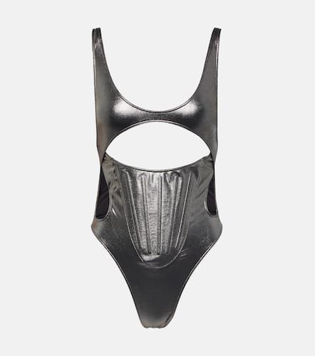 Mugler Cutout metallic swimsuit - Mugler - Modalova
