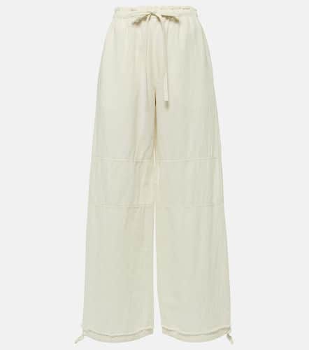 Mid-rise cotton and linen wide-leg pants - Acne Studios - Modalova