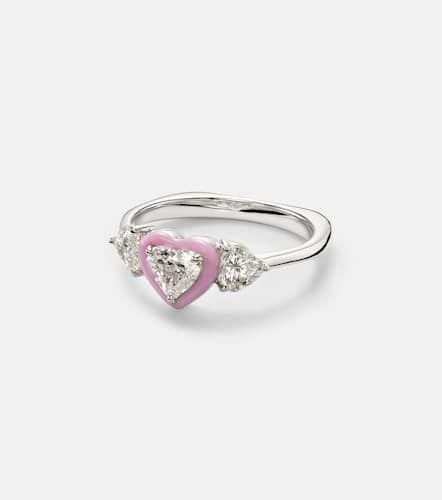 Kt white gold and enamel ring with diamonds - Kamyen - Modalova