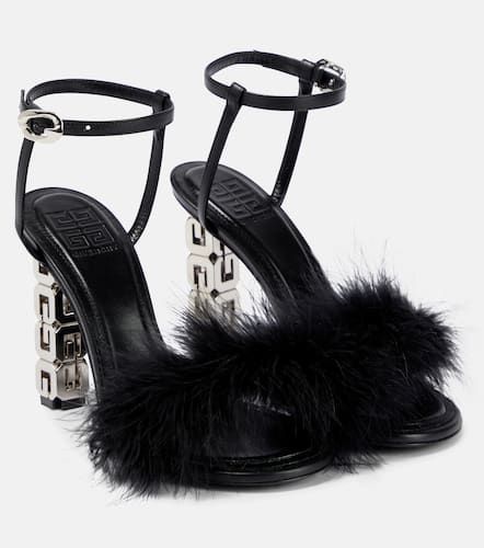 G Cube feather-trimmed leather sandals - Givenchy - Modalova