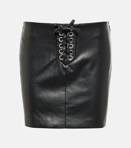 Lace-up faux leather miniskirt - Rotate - Modalova