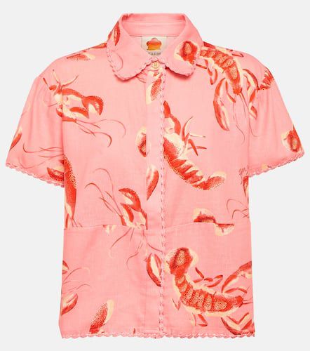 Lobsters printed linen-blend shirt - Farm Rio - Modalova