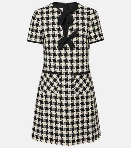 Bow-detail houndstooth tweed minidress - Valentino - Modalova