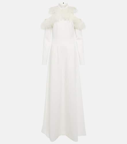 Bridal feather-trimmed crÃªpe gown - Christopher Kane - Modalova