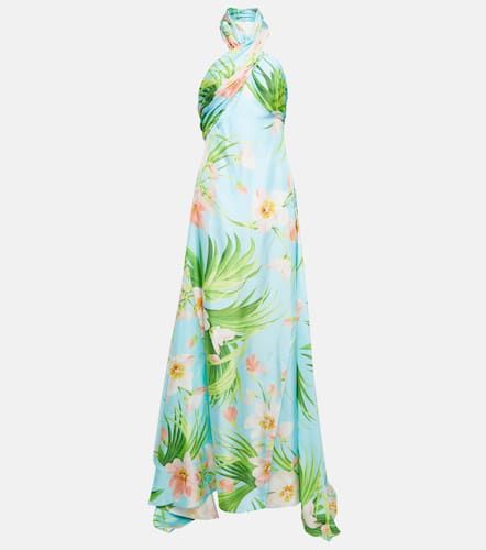 Abito lungo in seta con scollo all'americana - Carolina Herrera - Modalova