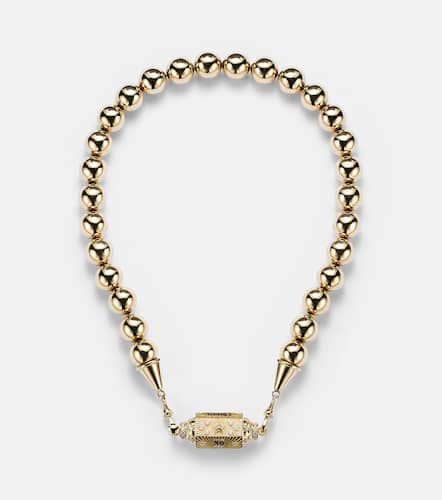 No Risk No Glory 18kt locket necklace with diamonds - Marie Lichtenberg - Modalova