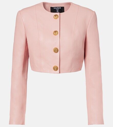 Balmain Cropped leather jacket - Balmain - Modalova