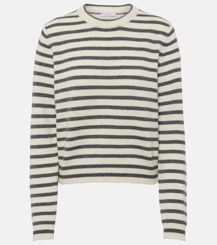 Striped cashmere-blend sweater - Brunello Cucinelli - Modalova
