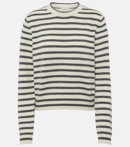 Striped cashmere-blend sweater - Brunello Cucinelli - Modalova