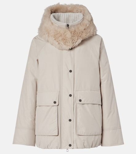 Shearling-trimmed taffeta down jacket - Brunello Cucinelli - Modalova
