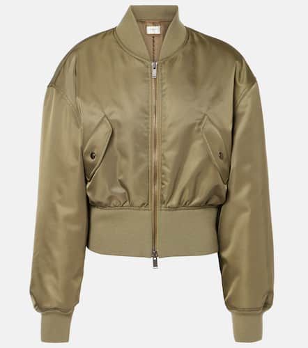 Bomber cropped in raso - Saint Laurent - Modalova