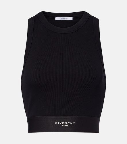 Logo ribbed-knit cropped cotton tank top - Givenchy - Modalova