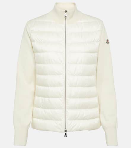 Cárdigan de lana con paneles de plumas - Moncler - Modalova