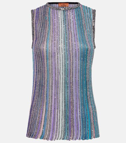 Striped sequined metallic knit top - Missoni - Modalova