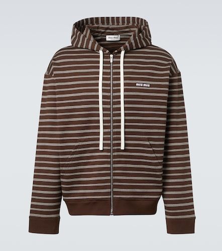 Sudadera de algodón a rayas - Miu Miu - Modalova