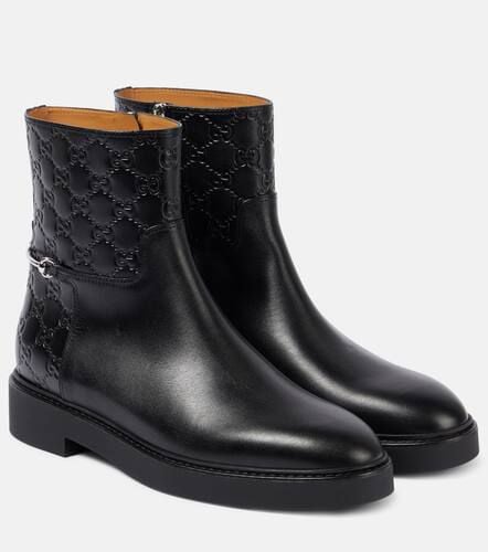 Ankle Boots Horsebit GG aus Leder - Gucci - Modalova