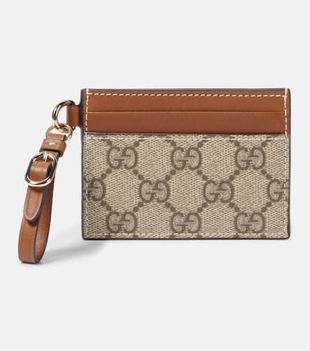 Gucci Tarjetero de lona GG con piel - Gucci - Modalova