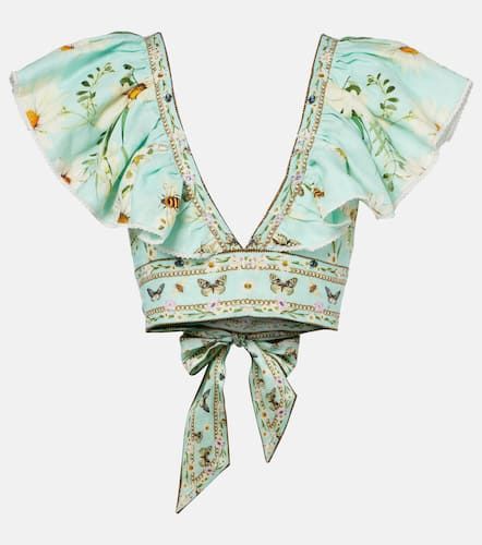 Camilla Floral linen crop top - Camilla - Modalova