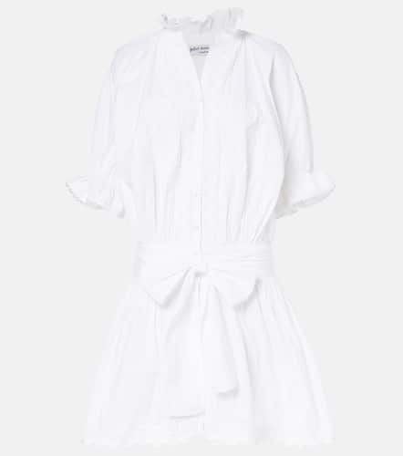 Embroidered cotton poplin minidress - Juliet Dunn - Modalova