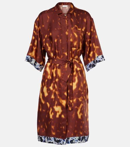 Belted printed silk shirt dress - Dries Van Noten - Modalova