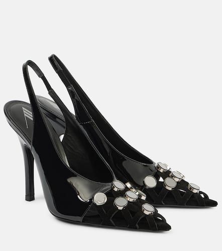 Verzierte Slingback-Pumps Fiona 105 aus Lackleder - The Attico - Modalova
