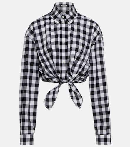 Cropped cotton striped shirt - Miu Miu - Modalova