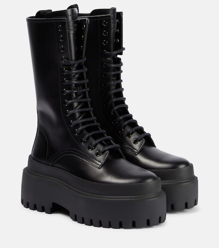 Leather platform combat boots - Dolce&Gabbana - Modalova