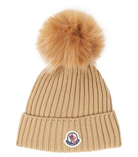 Gorro acanalado de lana con logo - Moncler Enfant - Modalova