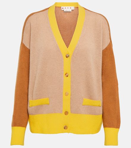 Cardigan in cashmere color-block - Marni - Modalova