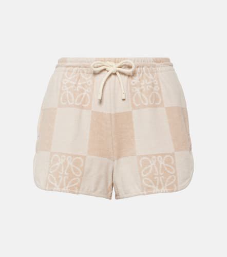 Anagram checked cotton-blend shorts - Loewe - Modalova