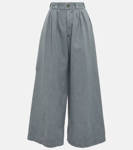 Pantaloni in canvas di cotone e lino - Maison Margiela - Modalova