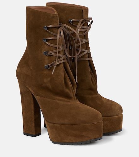 Alaïa Ankle Boots Trekk aus Veloursleder - Alaia - Modalova