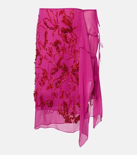 Gonna midi in chiffon con paillettes - Dries Van Noten - Modalova