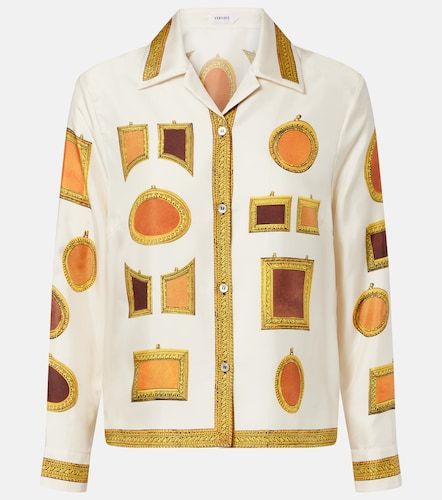 Camisa de arga de seda estampada - Versace - Modalova