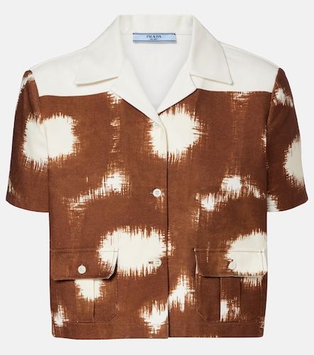 Camisa cropped de algodón estampada - Prada - Modalova