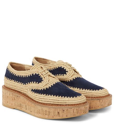 X Clergerie Louis raffia-trimmed platform Derby shoes - Gabriela Hearst - Modalova