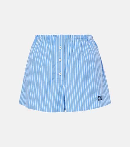 Miu Miu Striped cotton boxer shorts - Miu Miu - Modalova